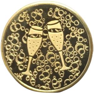 Mince s motivem "Svatební - šampusky"