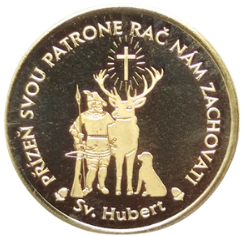 Mince s motivem sv. Huberta
